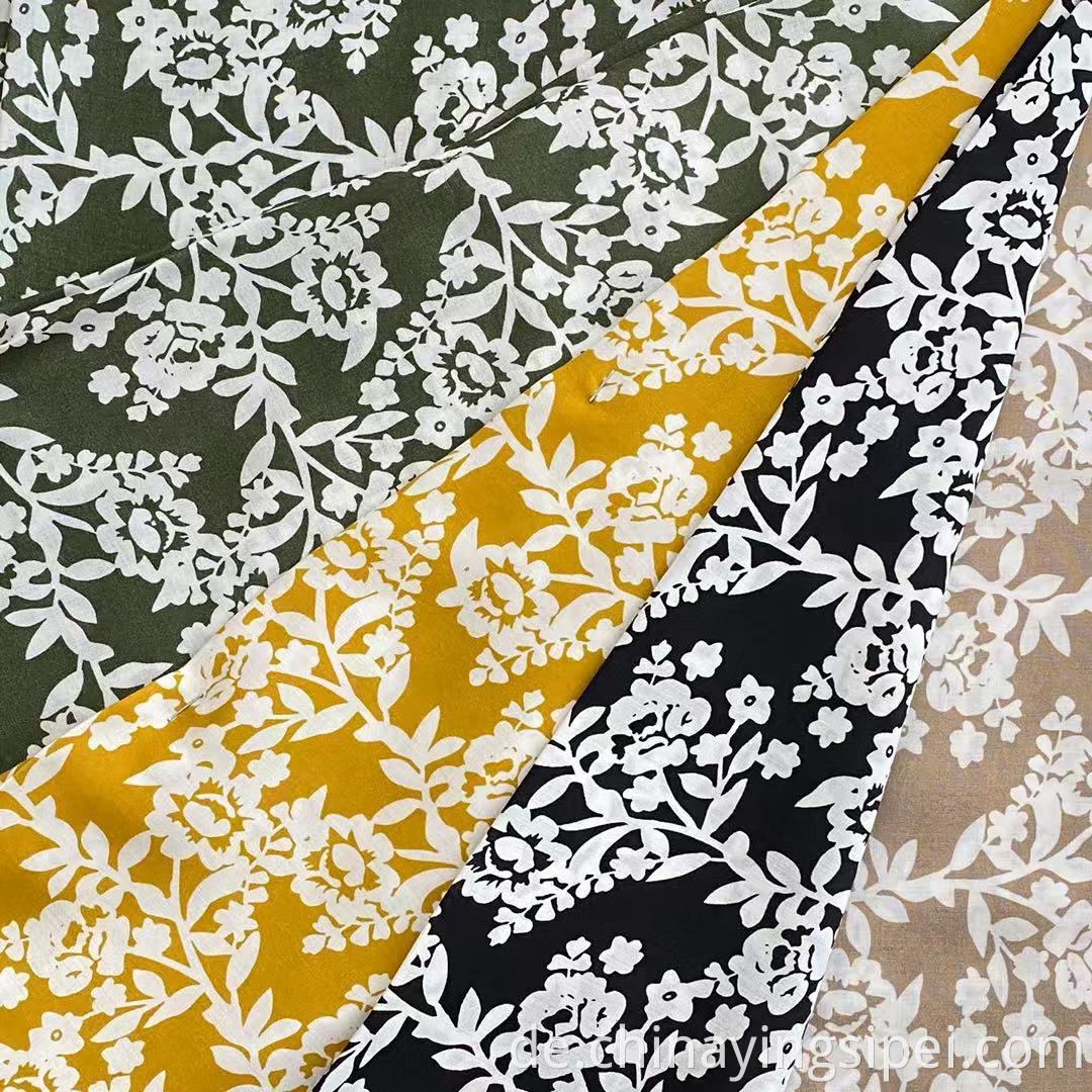 Beliebte beliebte 45er -Gewebkleidungsstücke 100% Rayon Blumenblume gedruckte Grenzgewebe
